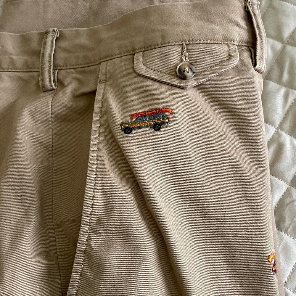 POLO RALPH LAUREN stretch straight fit embroidered khakis